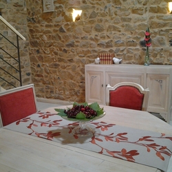 Square table salle a manger et 1eres cerises