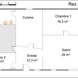 Square plan du gite