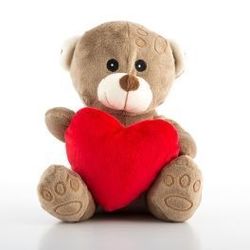 Square petit ours en peluche avec coeur