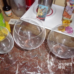 Square verres g ants   pied bi re  plus 1 verre vin  2 
