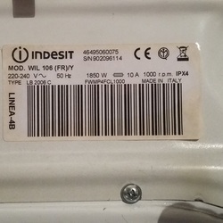 Square indesit wil 106  1 